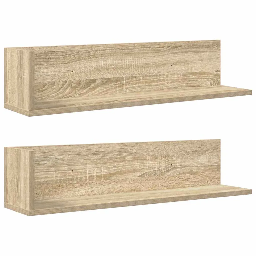 Étagères murales 2 pcs chêne sonoma 75x16,5x16,5 cm - 2