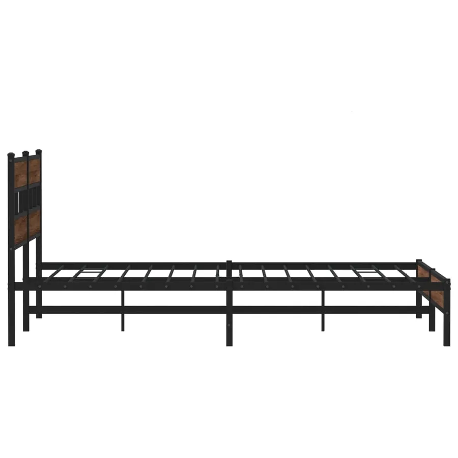 Cadre de lit en métal sans matelas chêne marron 183x213 cm - 5