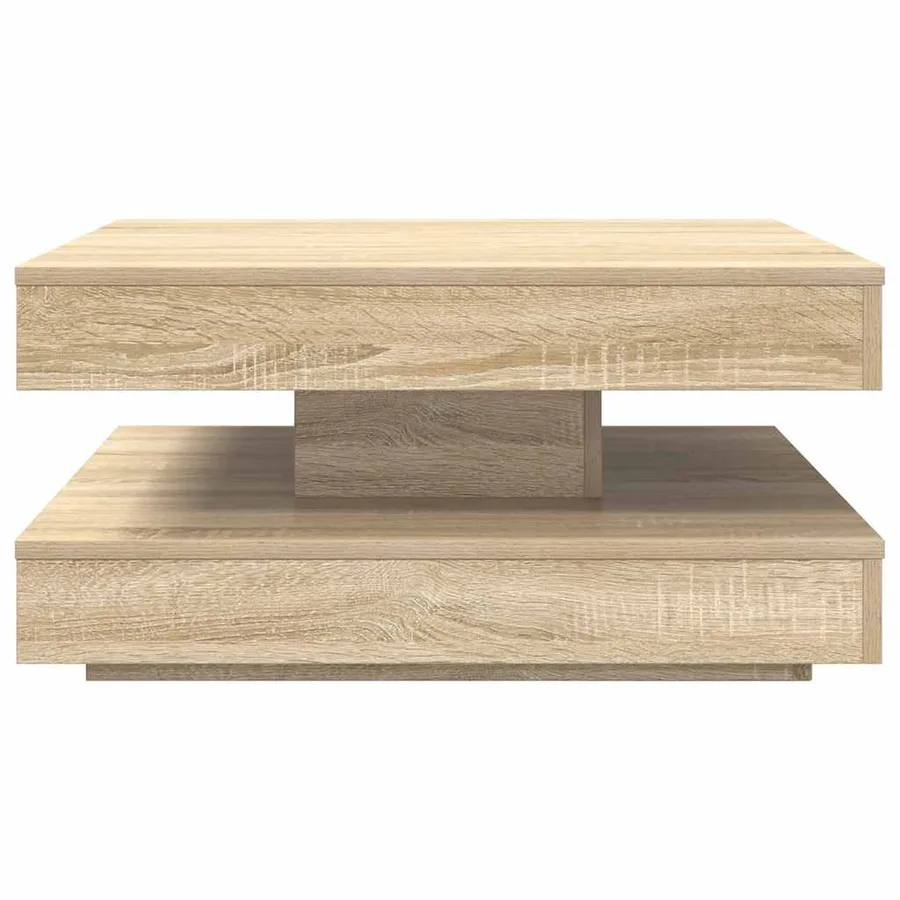 Table basse rotative à 360 degrés chêne sonoma 70x70x34,5 cm - 4