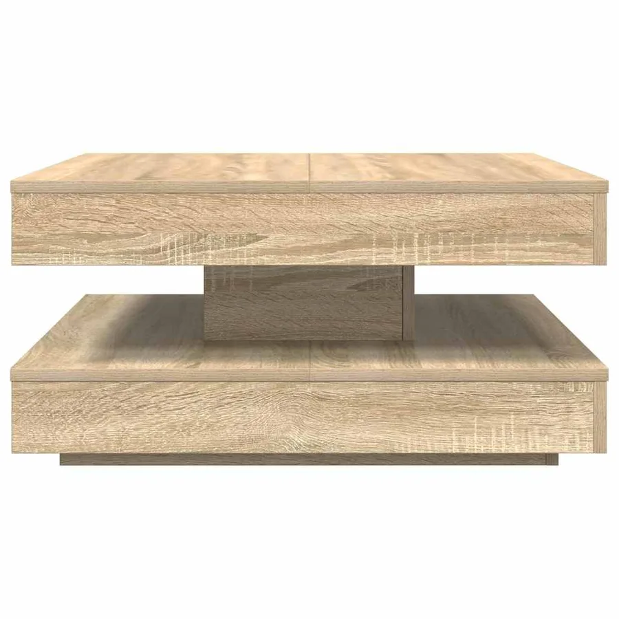 Table basse rotative à 360 degrés chêne sonoma 70x70x34,5 cm - 5