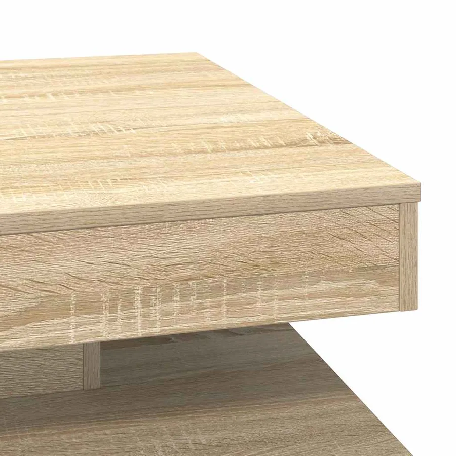 Table basse rotative à 360 degrés chêne sonoma 70x70x34,5 cm - 8