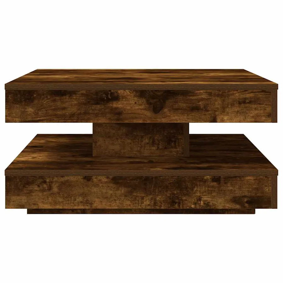 Table basse rotative à 360 degrés chêne fumé 70x70x34,5 cm - 4
