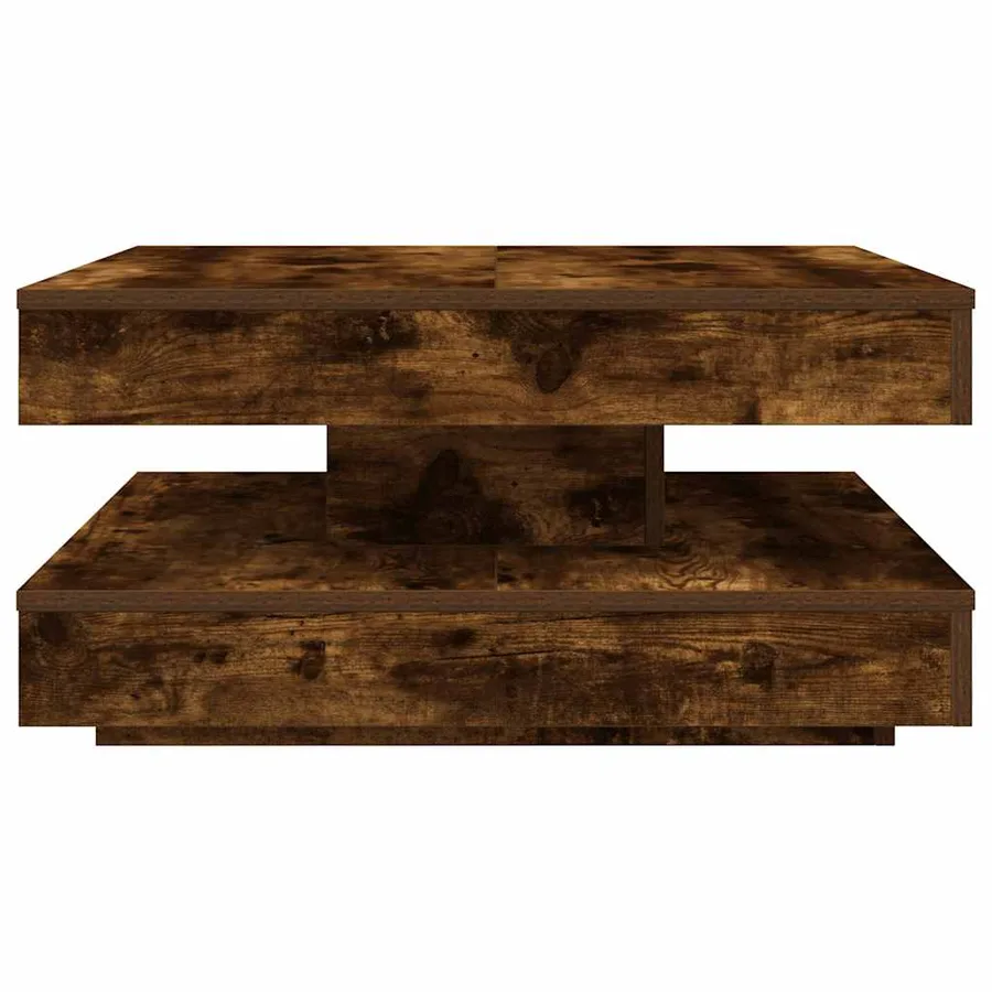 Table basse rotative à 360 degrés chêne fumé 70x70x34,5 cm - 5