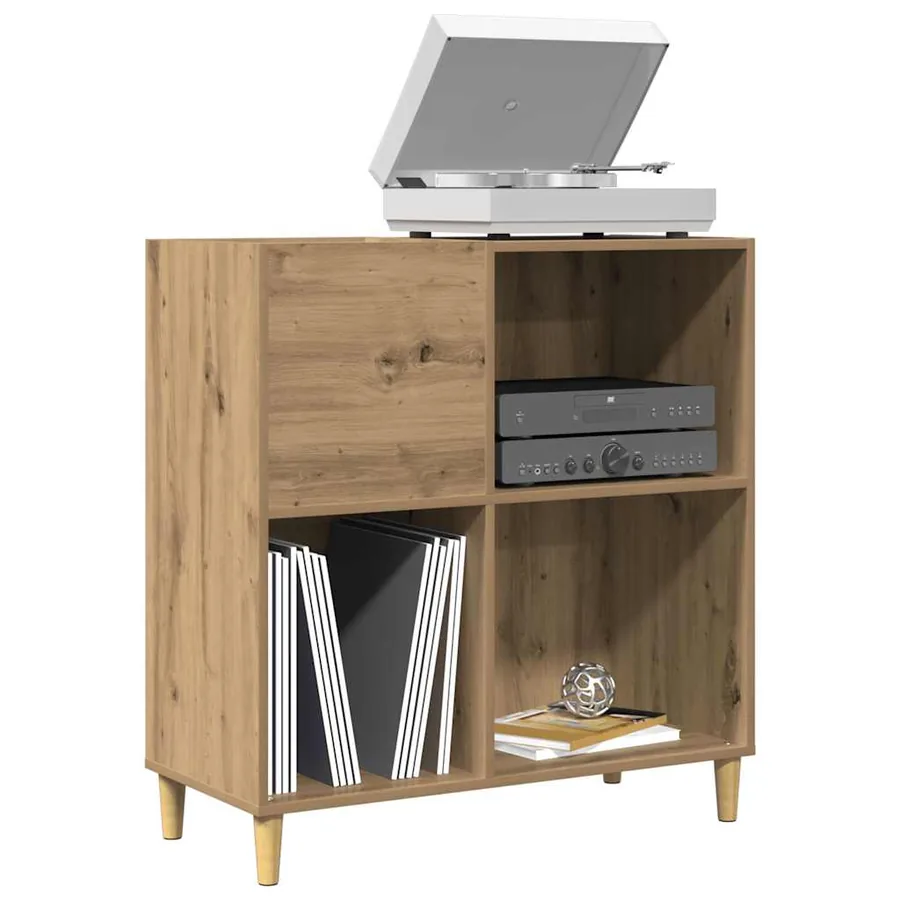 Armoire à disques chêne artisanal 84,5x38x89 cm bois ingénierie