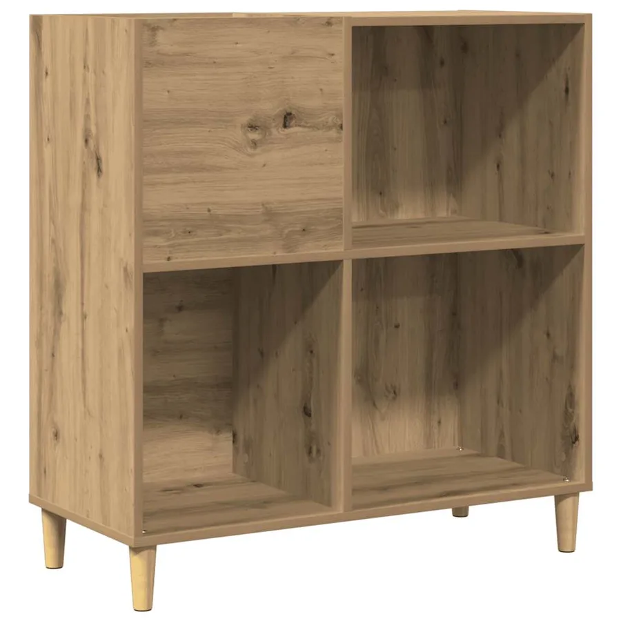 Armoire à disques chêne artisanal 84,5x38x89 cm bois ingénierie - 2