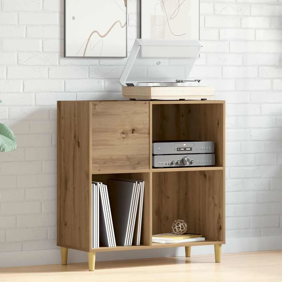 Armoire à disques chêne artisanal 84,5x38x89 cm bois ingénierie - 3