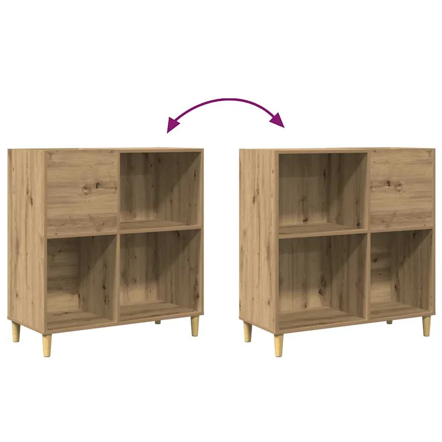 Armoire à disques chêne artisanal 84,5x38x89 cm bois ingénierie - 7