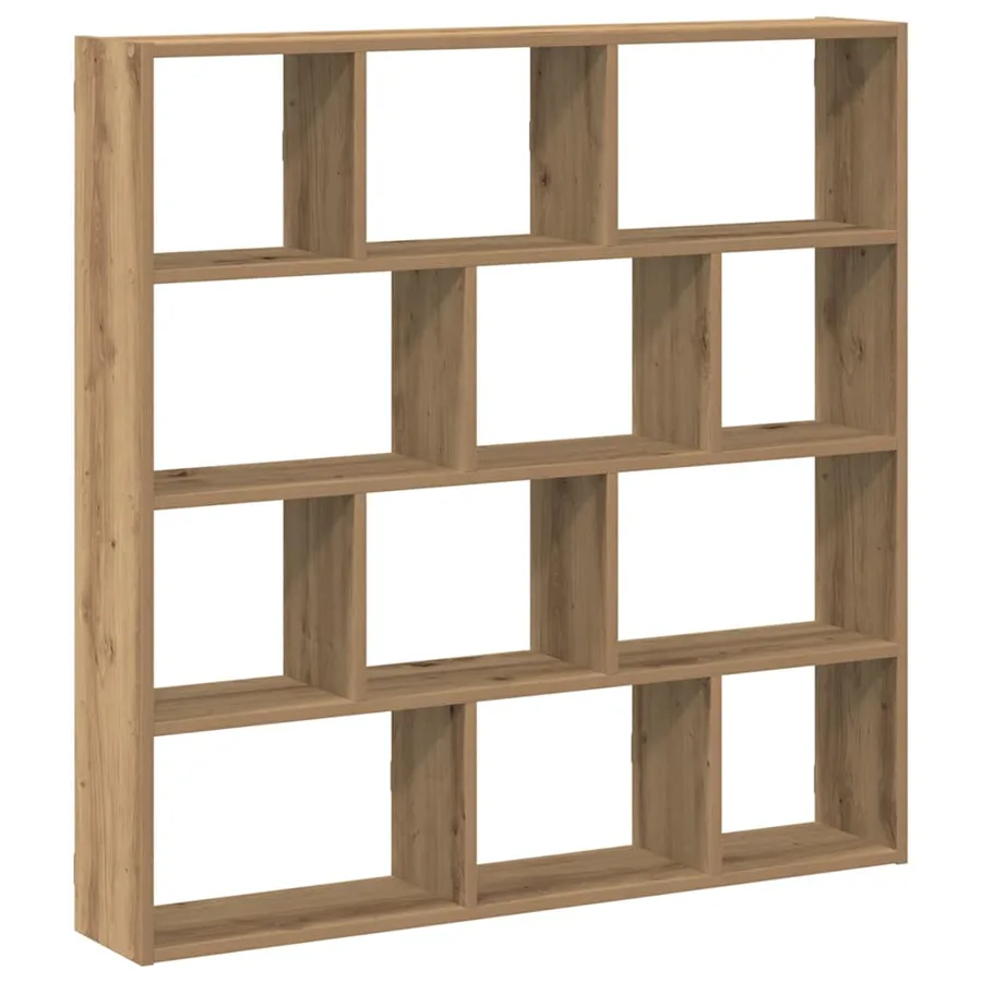 Étagère cube murale 12 compartiments chêne artisanal - 2