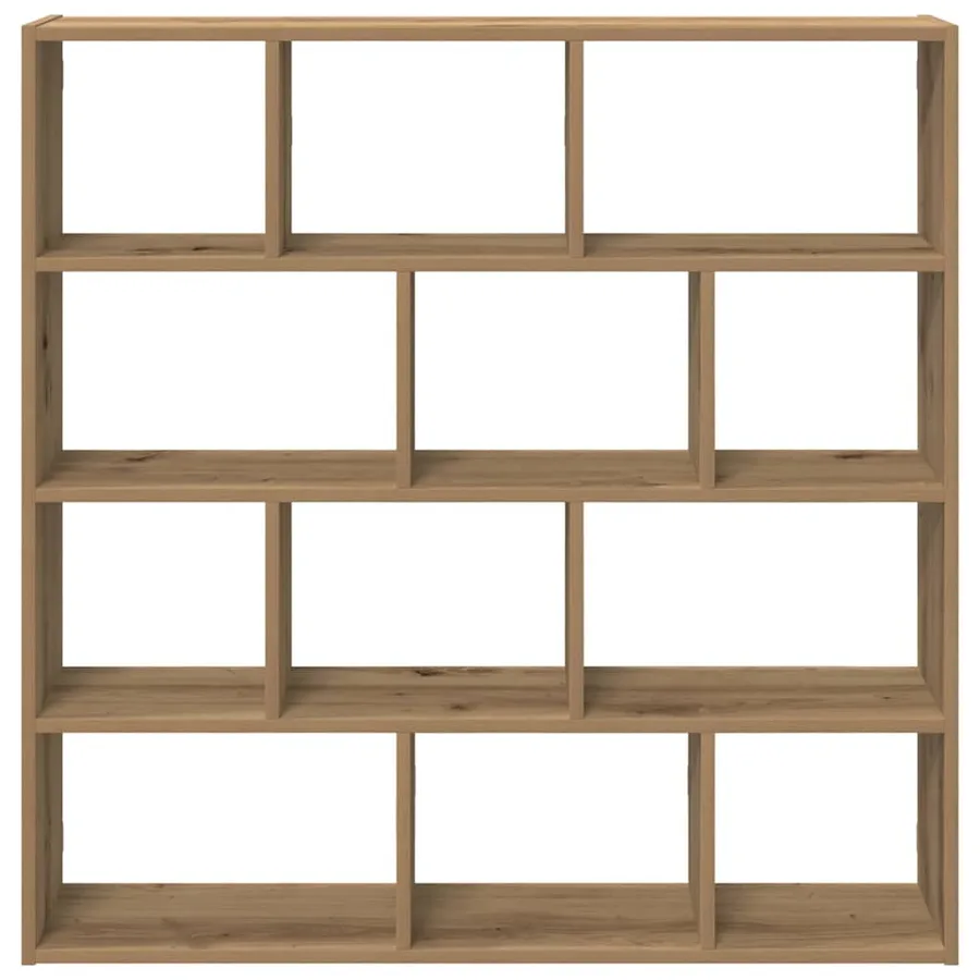Étagère cube murale 12 compartiments chêne artisanal - 4