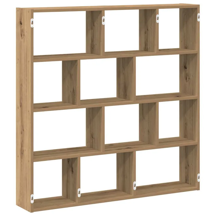 Étagère cube murale 12 compartiments chêne artisanal - 6