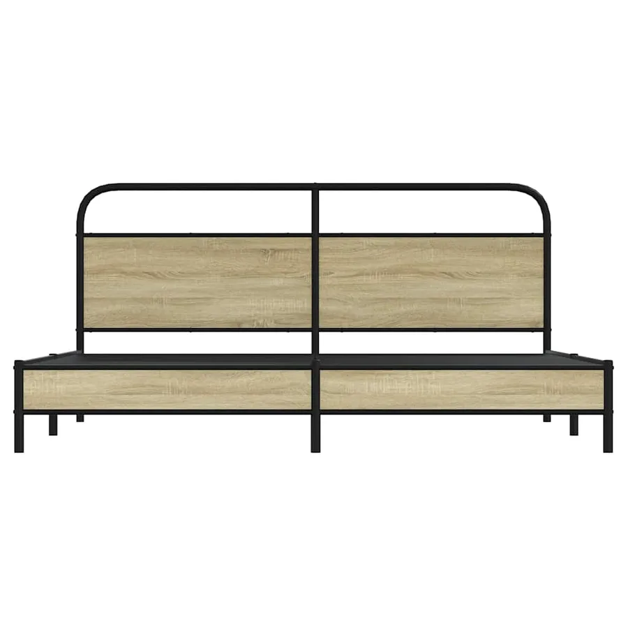 Cadre de lit en métal sans matelas chêne sonoma 180x200 cm - 5