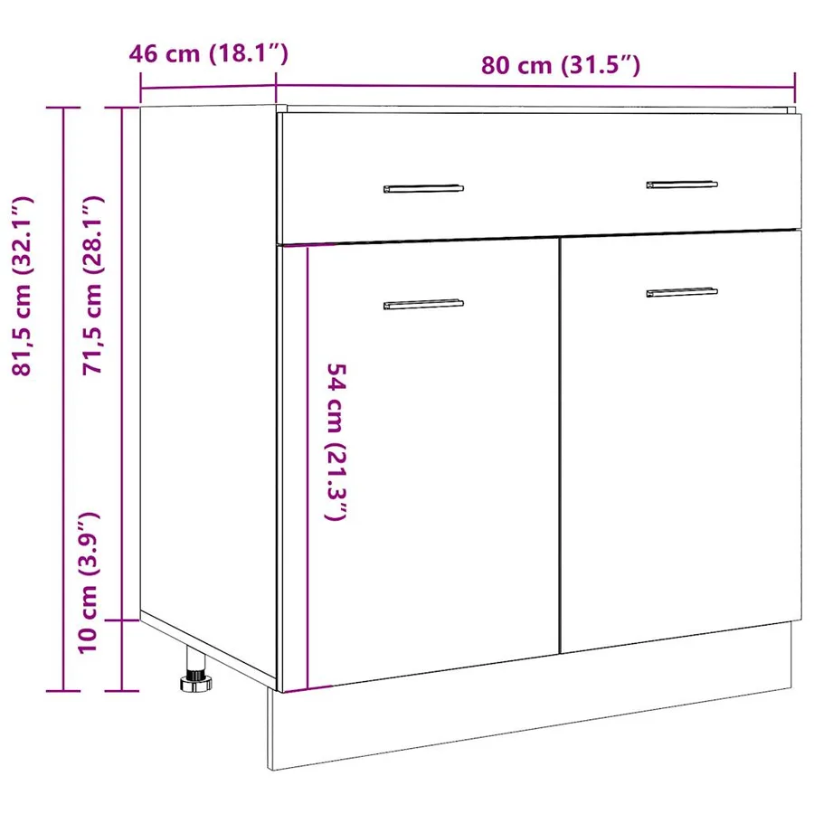 Armoire à tiroirs "Lyon" Bois ancien 80 x 46 x 81,5 cm Bois d'ingénierie - 11