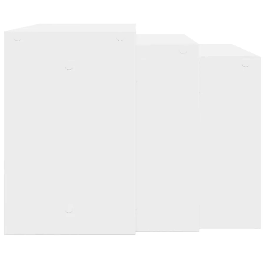 Tables gigognes 3 pcs blanc bois d'ingénierie - 5