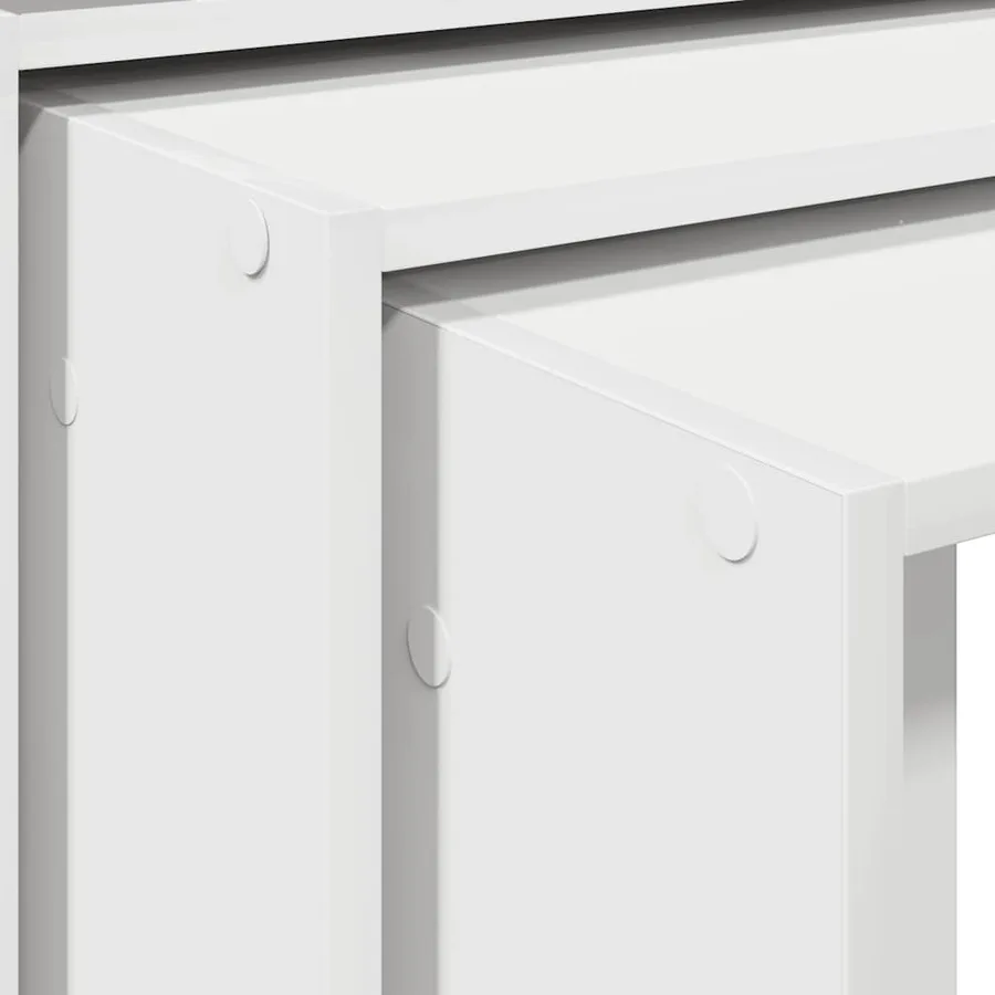 Tables gigognes 3 pcs blanc bois d'ingénierie - 7