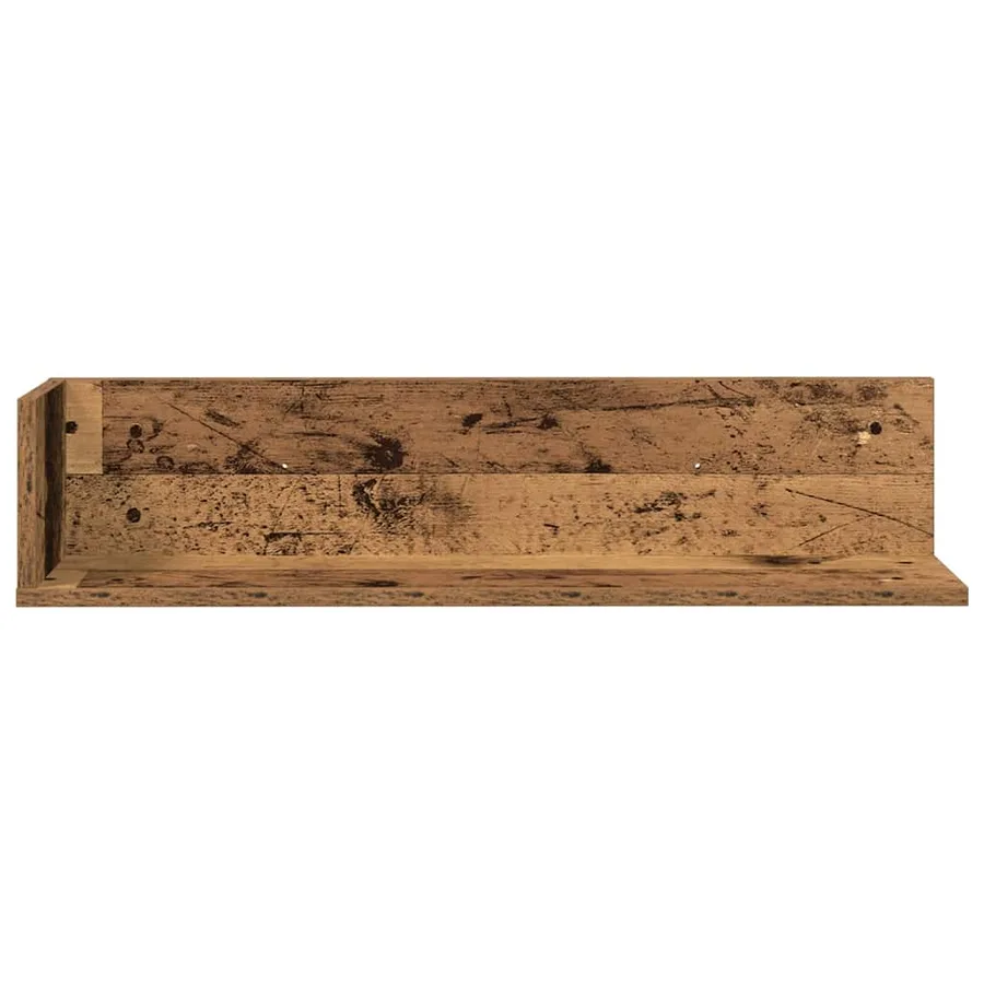 Étagères murales 2pcs vieux bois 75x16,5x16,5cm bois ingénierie - 4