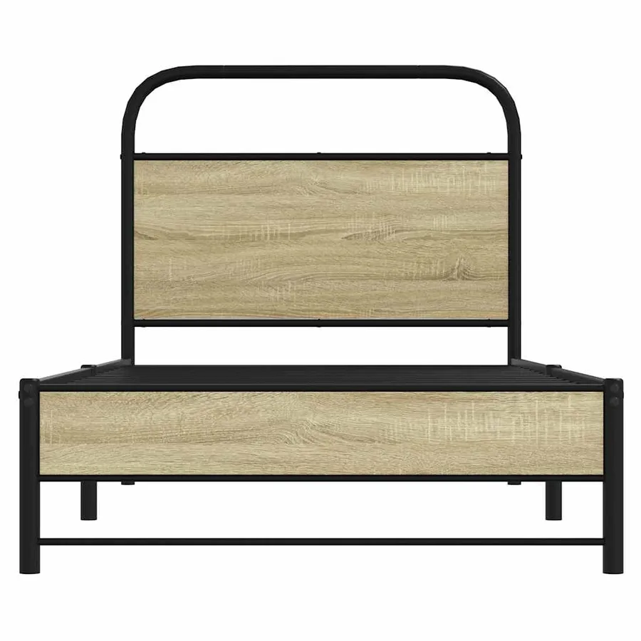 Cadre de lit sans matelas 80x200cm chêne sonoma bois ingénierie - 5
