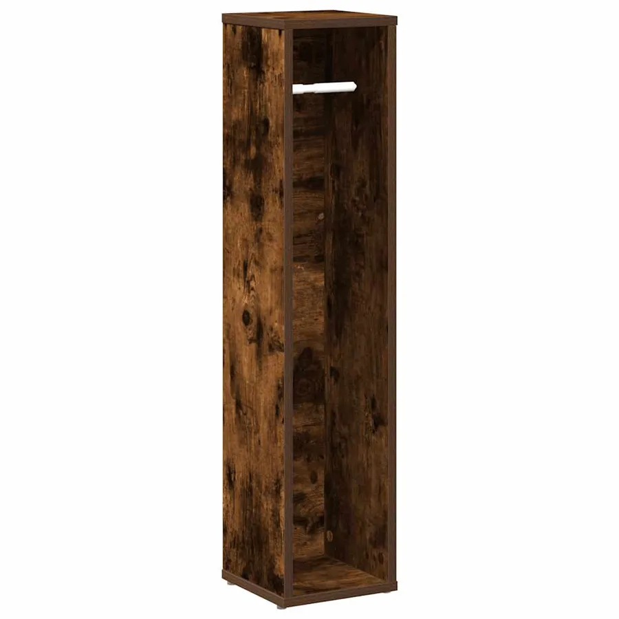 Meuble de salle de bain avec porte-rouleau chêne fumé 20,5 x 20 x 90 cm - 2