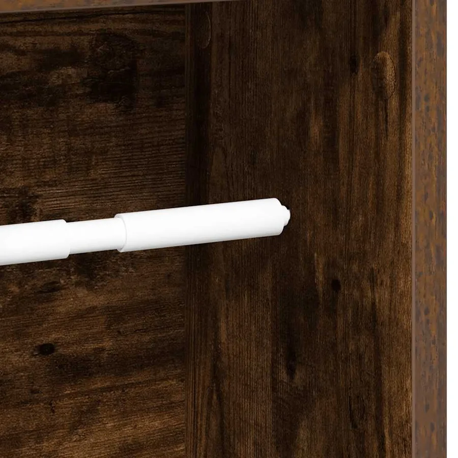 Meuble de salle de bain avec porte-rouleau chêne fumé 20,5 x 20 x 90 cm - 7