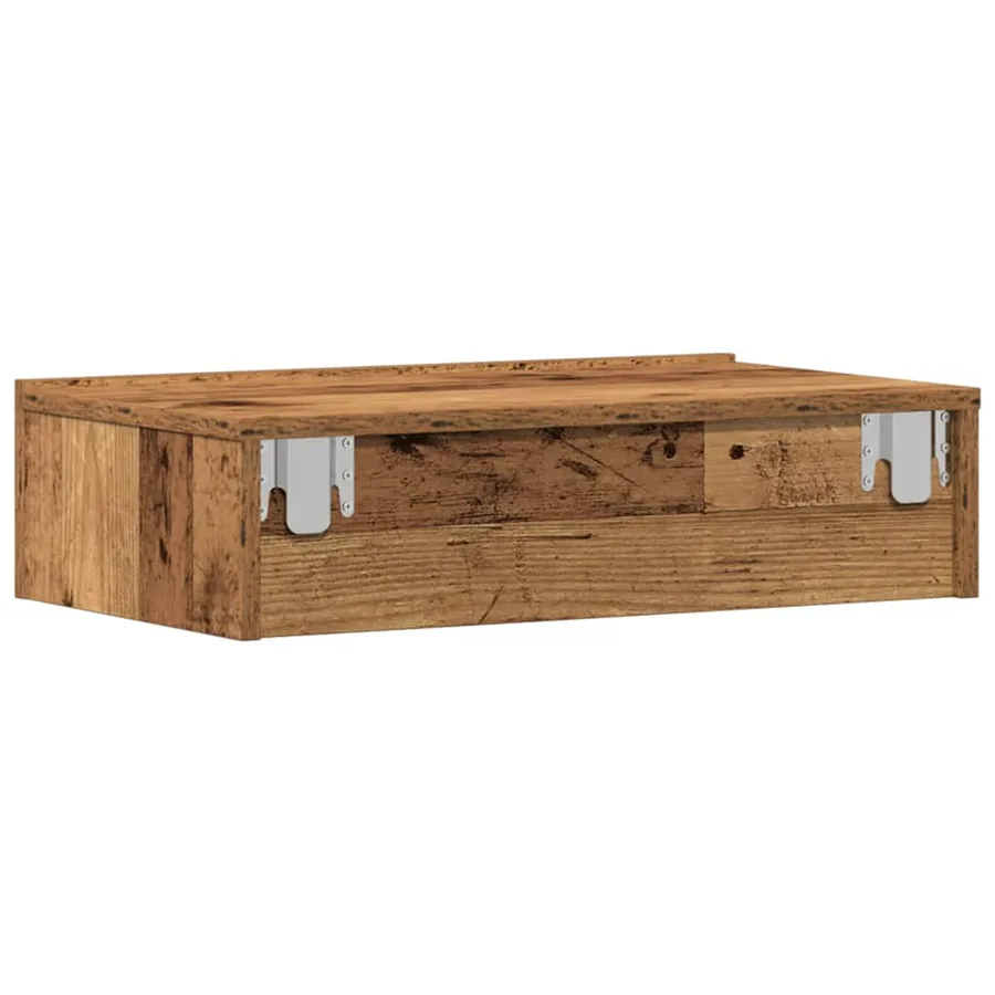 Table de chevet vieux bois 60x35 cm bois d'ingénierie - 9