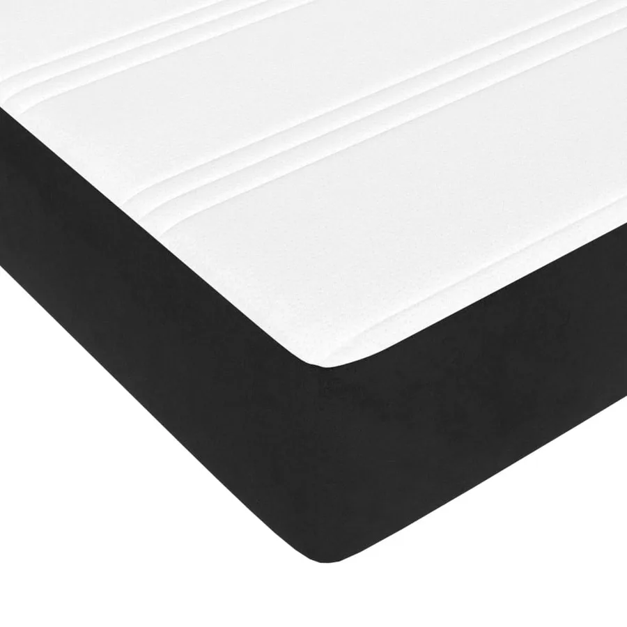 Sommier à lattes de lit avec matelas Noir 120x200 cm Velours - 8