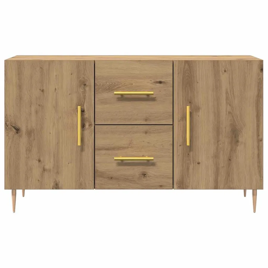 Buffet chêne artisanal 100x36x60 cm bois d'ingénierie - 4