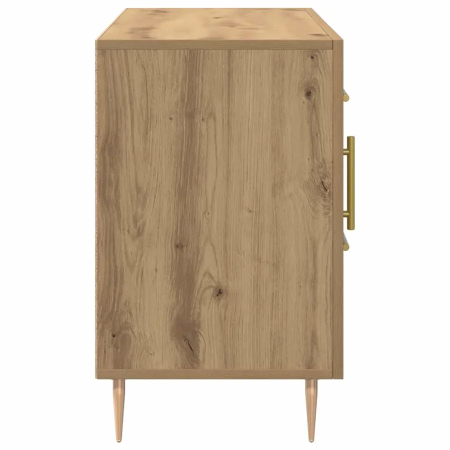Buffet chêne artisanal 100x36x60 cm bois d'ingénierie - 5