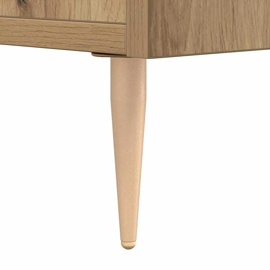 Buffet chêne artisanal 100x36x60 cm bois d'ingénierie - 8