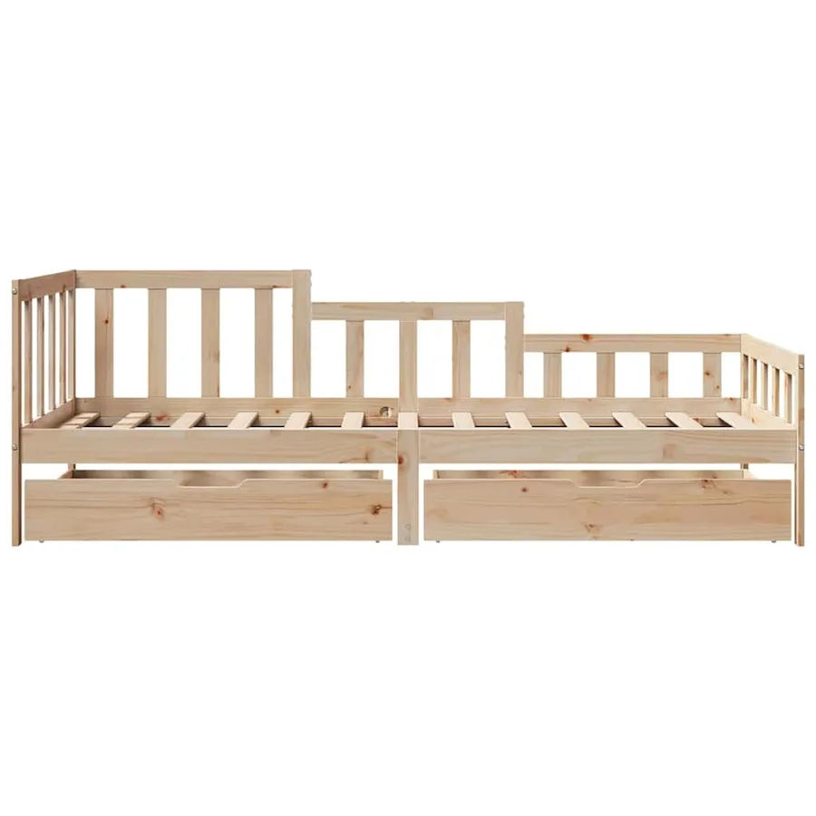 Lit de jour avec tiroirs sans matelas 90x200 cm bois massif - 4