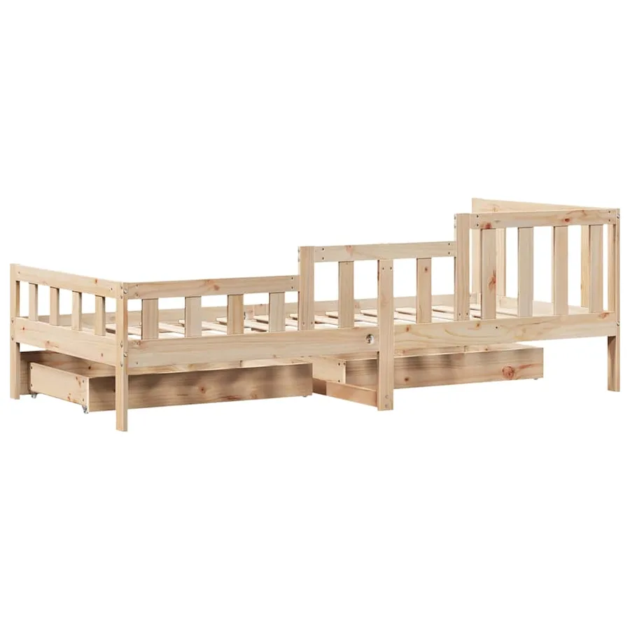 Lit de jour avec tiroirs sans matelas 90x200 cm bois massif - 8