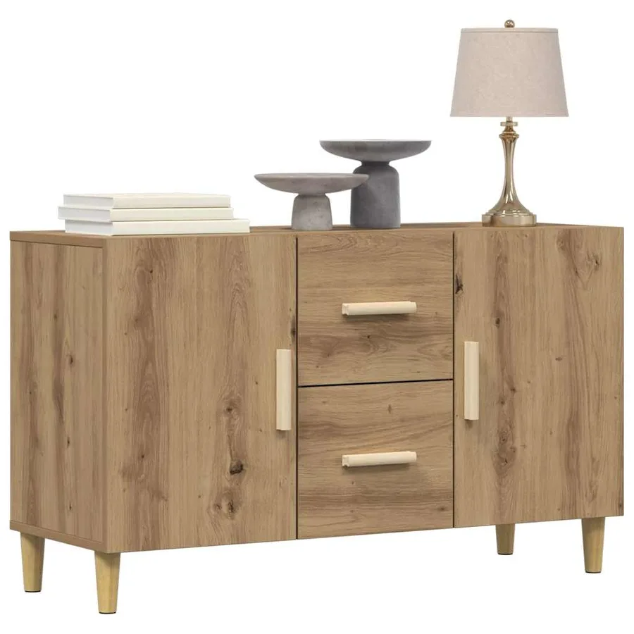Buffet chêne artisanal 100x36x60 cm bois d'ingénierie - 3