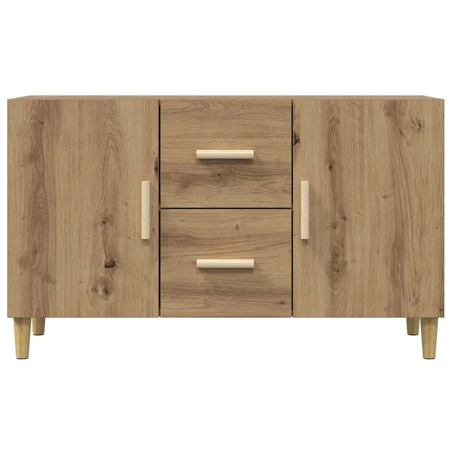 Buffet chêne artisanal 100x36x60 cm bois d'ingénierie - 5