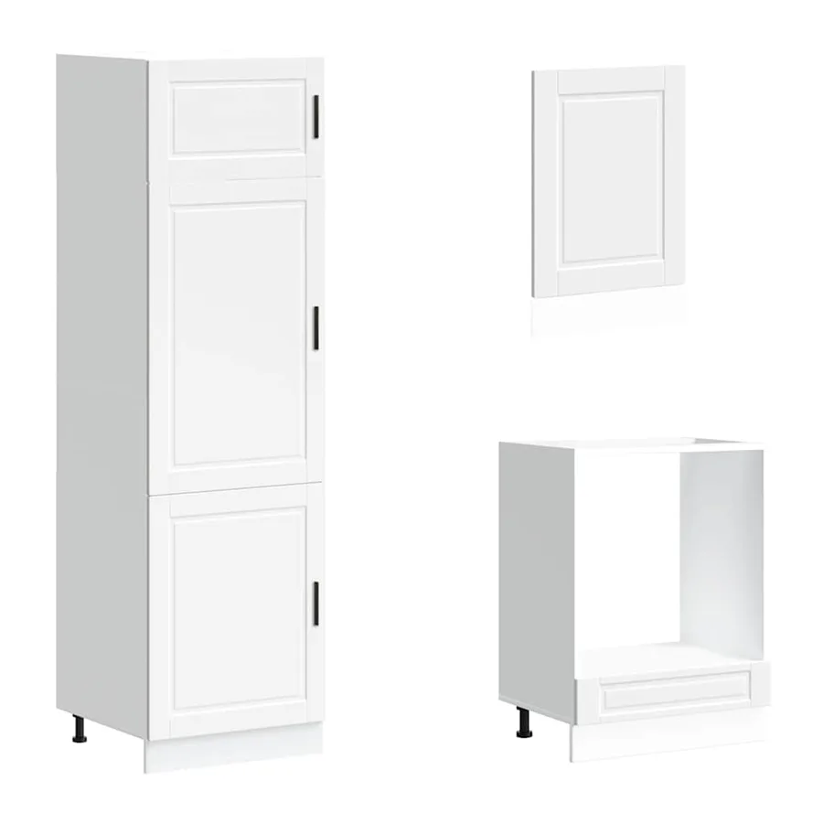 Ensemble de 7 meubles de cuisine "Porto" en bois d'ingénierie blanc - 5