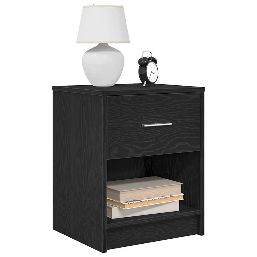 Tables de chevet 2 pcs avec tiroir Noir 40x34x50 cm