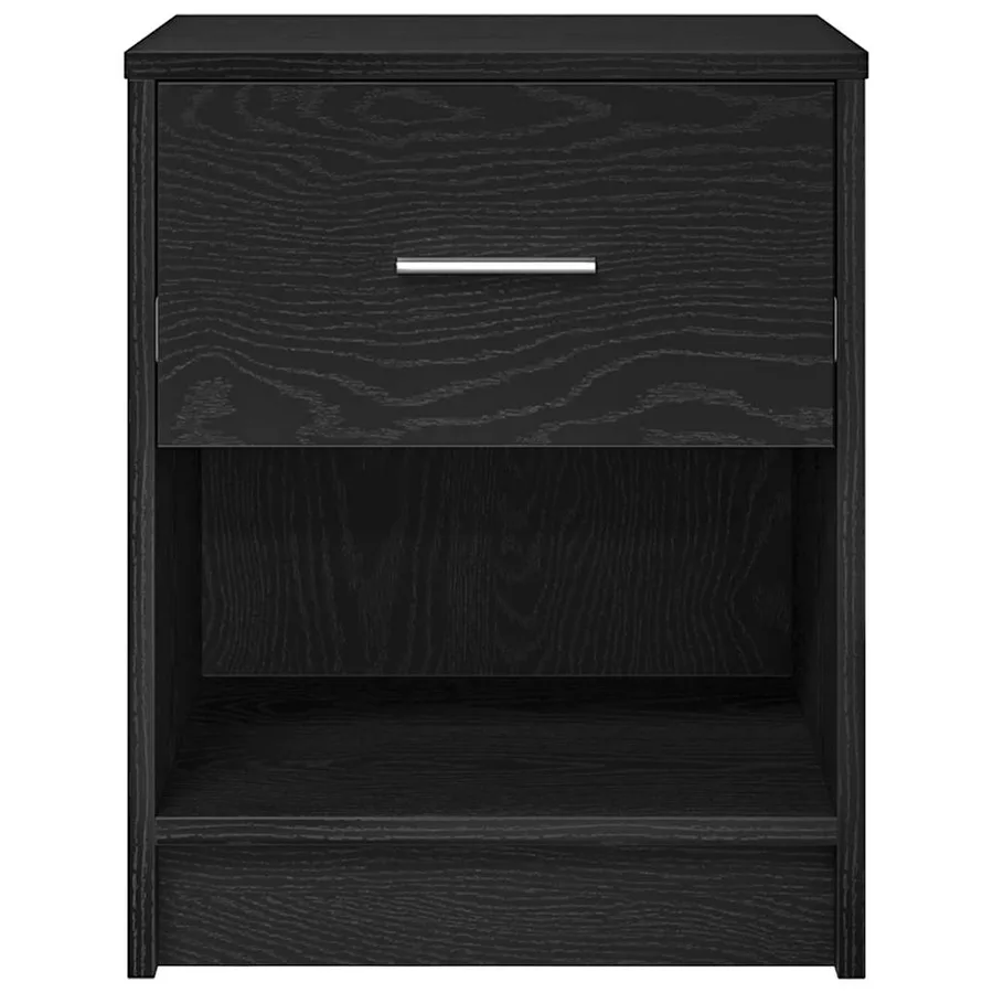 Tables de chevet 2 pcs avec tiroir Noir 40x34x50 cm - 4