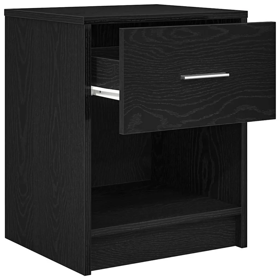Tables de chevet 2 pcs avec tiroir Noir 40x34x50 cm - 5