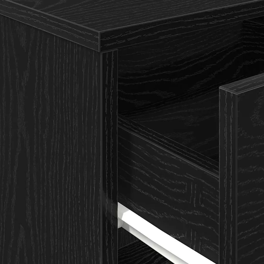 Tables de chevet 2 pcs avec tiroir Noir 40x34x50 cm - 8