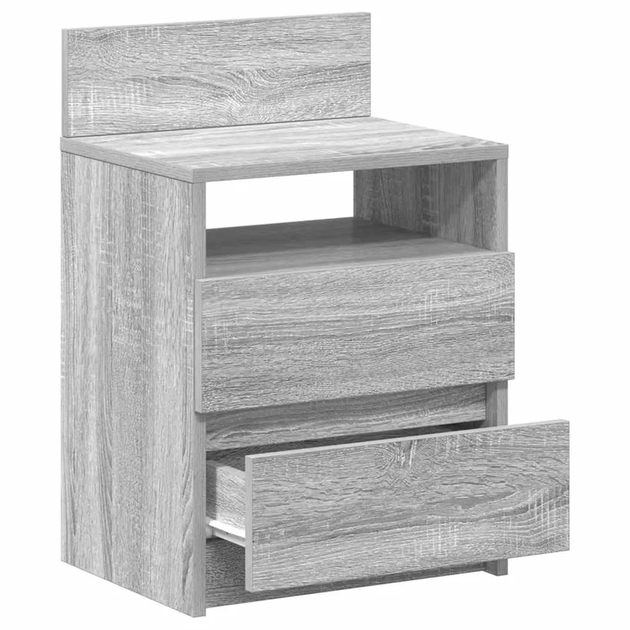 Tables de chevet 2 pcs avec 2 tiroirs Gris Sonoma 40x33x60 cm - 5