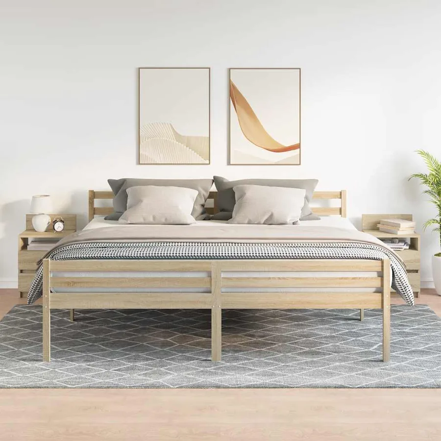 Tables de chevet 2 pcs avec 2 tiroirs Chêne Sonoma 40x33x60 cm - 3