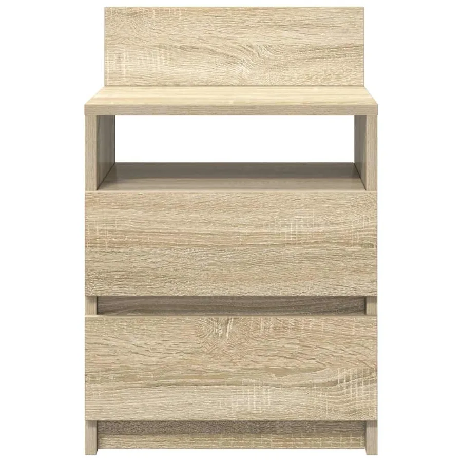 Tables de chevet 2 pcs avec 2 tiroirs Chêne Sonoma 40x33x60 cm - 4