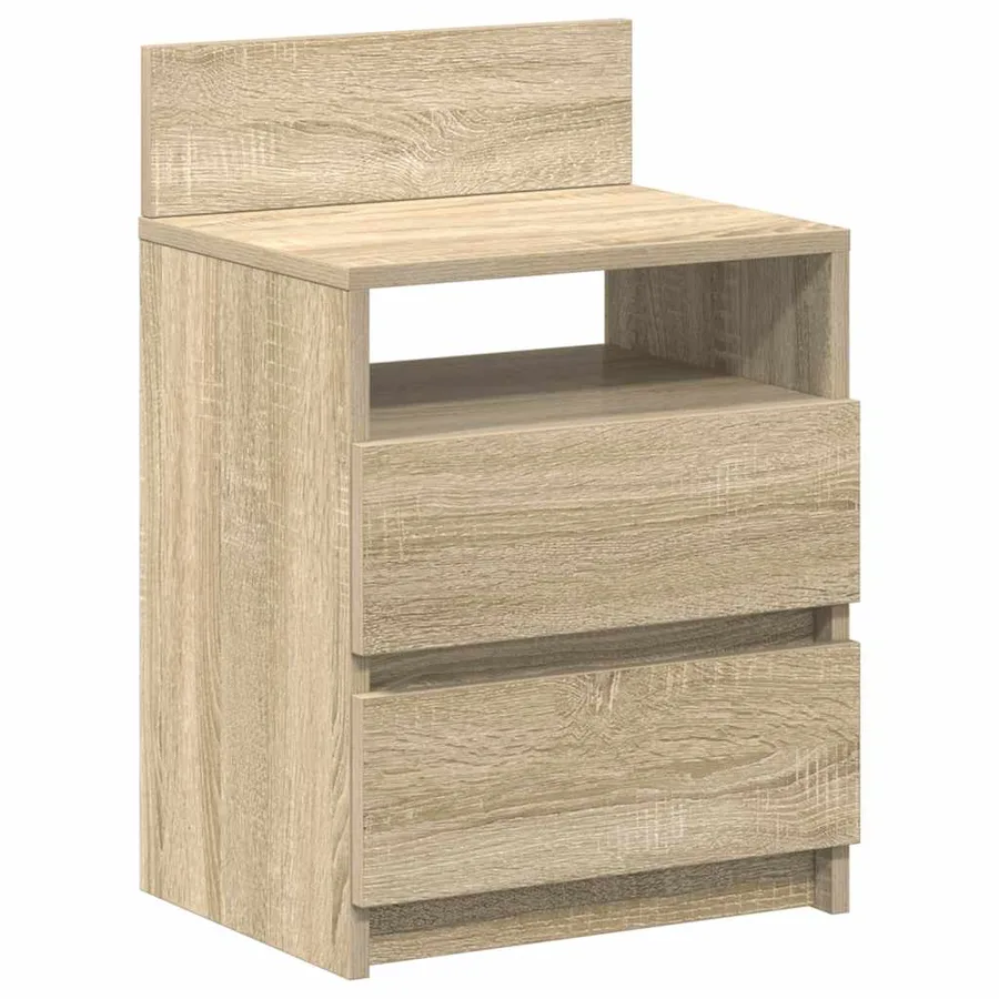 Tables de chevet 2 pcs avec 2 tiroirs Chêne Sonoma 40x33x60 cm - 6