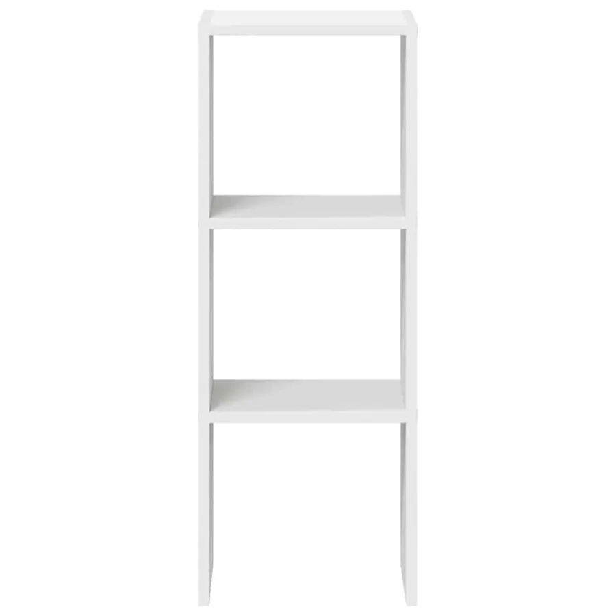 Bibliothèque empilable blanc 30x30x80 cm bois d'ingénierie - 4