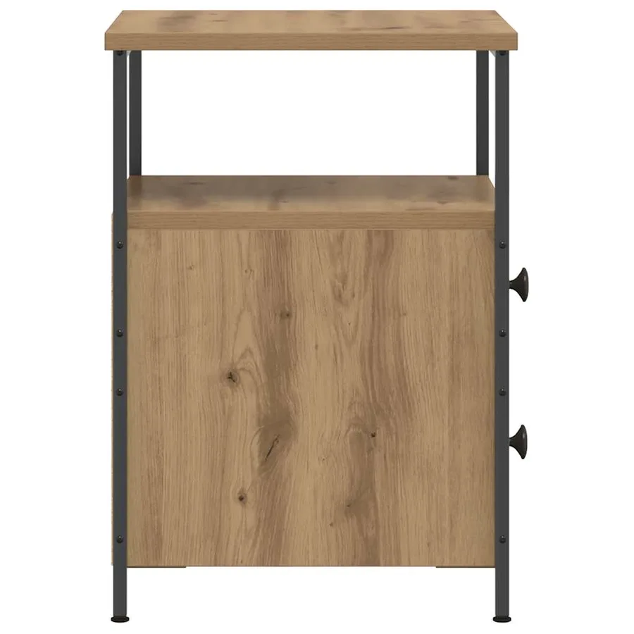 Table de chevet chêne artisanal 34x35,5x50 cm bois d'ingénierie - 5