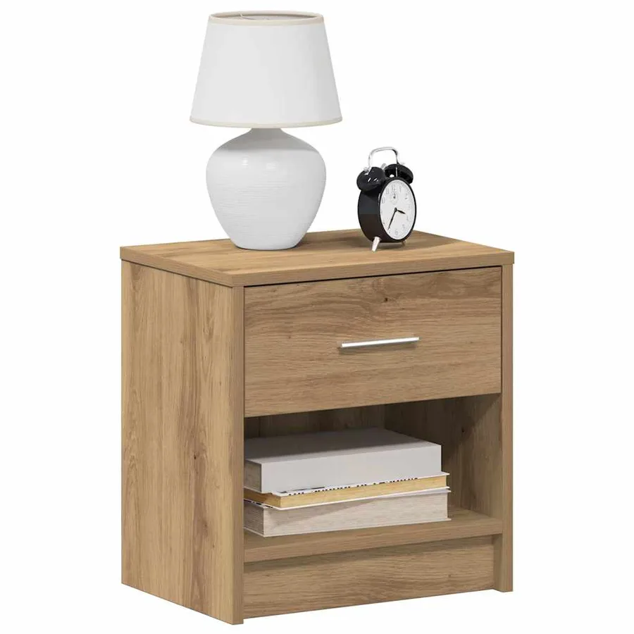 Tables de chevet 2 pcs avec tiroir chêne artisanal 39 x 28 x 41 cm - 3