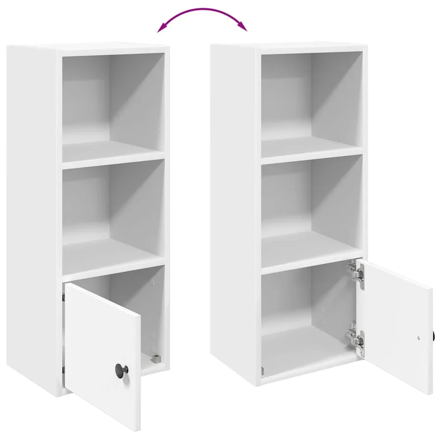 Bibliothèque blanc 31x24x77 cm bois d'ingénierie - 8