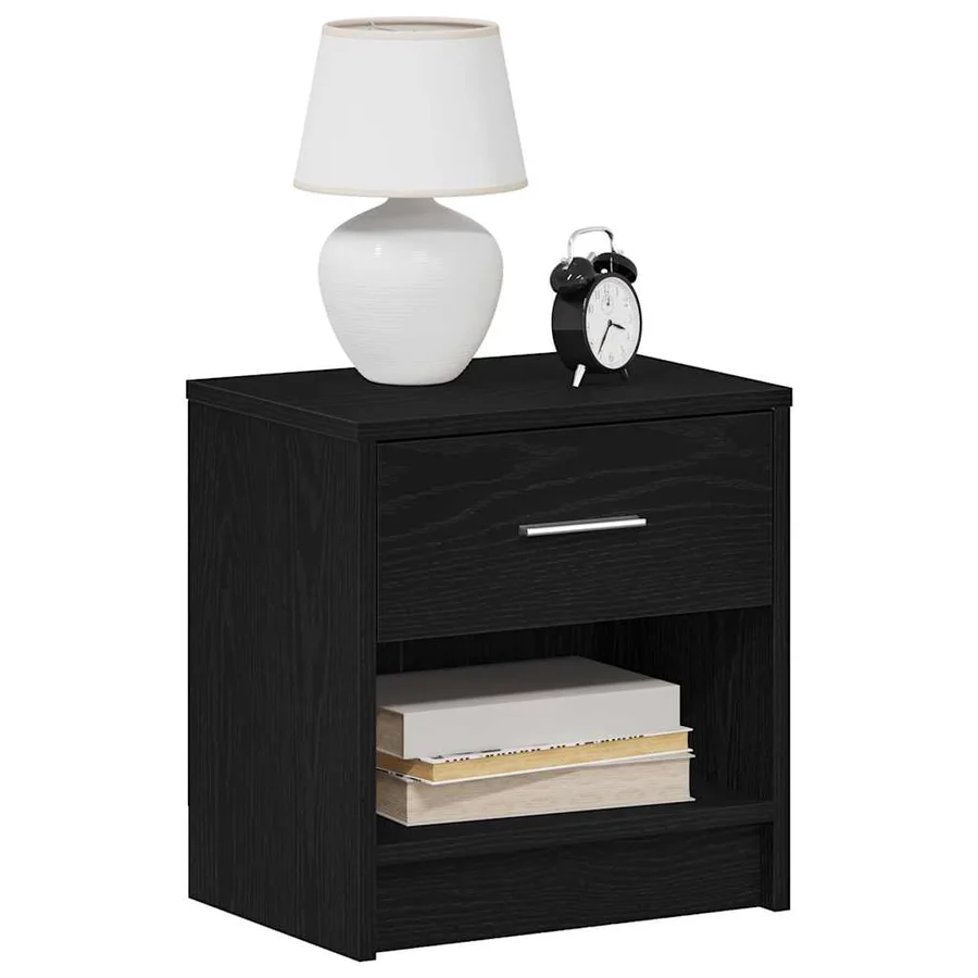 Table de chevet avec tiroir noire 39 x 28 x 41 cm - 3