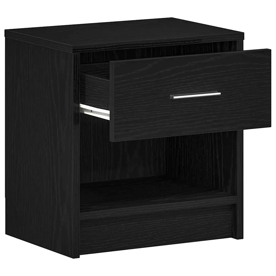 Table de chevet avec tiroir noire 39 x 28 x 41 cm - 5
