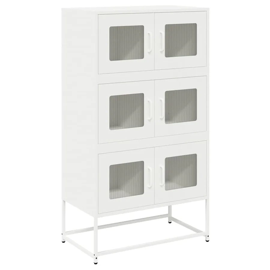 Buffet haut blanc 68x39x123 cm acier - 2