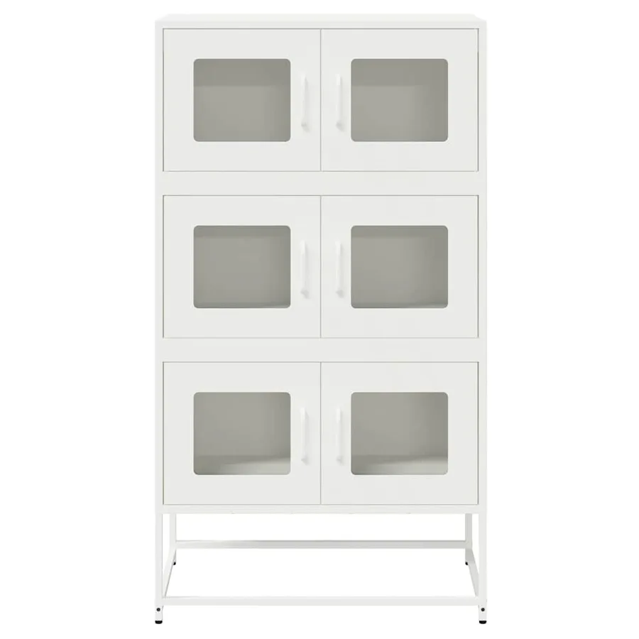 Buffet haut blanc 68x39x123 cm acier - 5