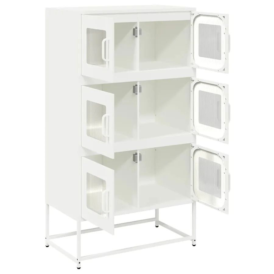 Buffet haut blanc 68x39x123 cm acier - 6