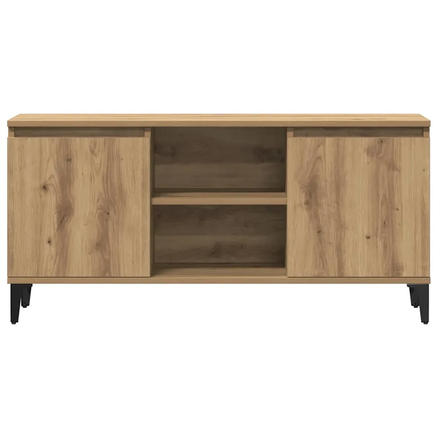 Meuble TV chêne artisanal 102x35x50 cm bois d'ingénierie - 5